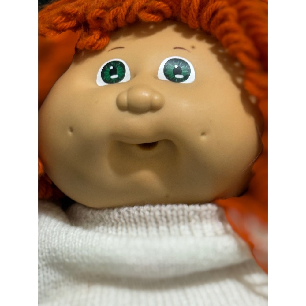 Vintage Cabbage Patch Kid Doll‎ Red Hair Denim Outfit Original 1982 Coleco